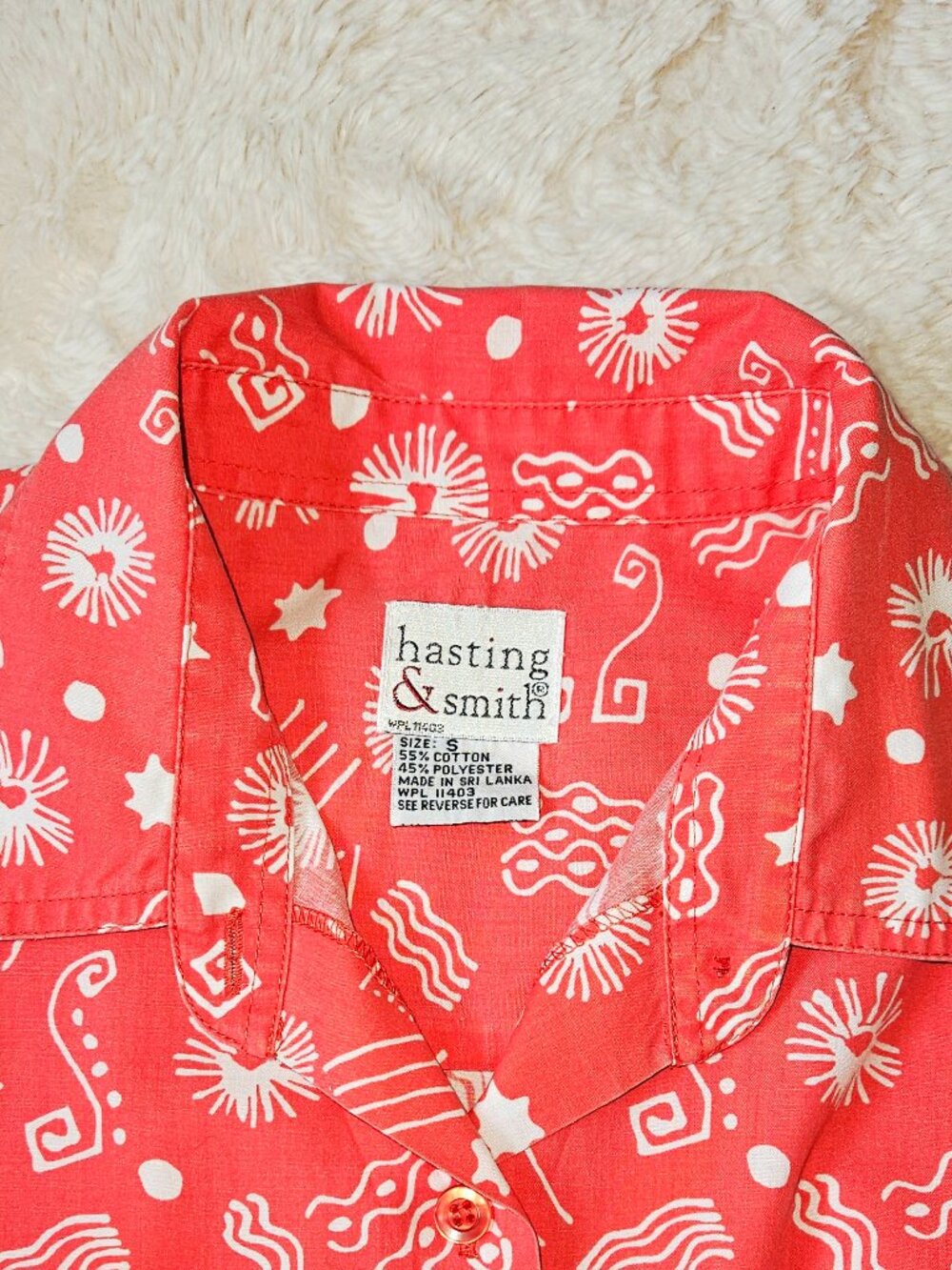 Hasting & Smith VTG 80's Women's Summer Shirt Top Blouse Southwestern print S - Picture 4 of 4